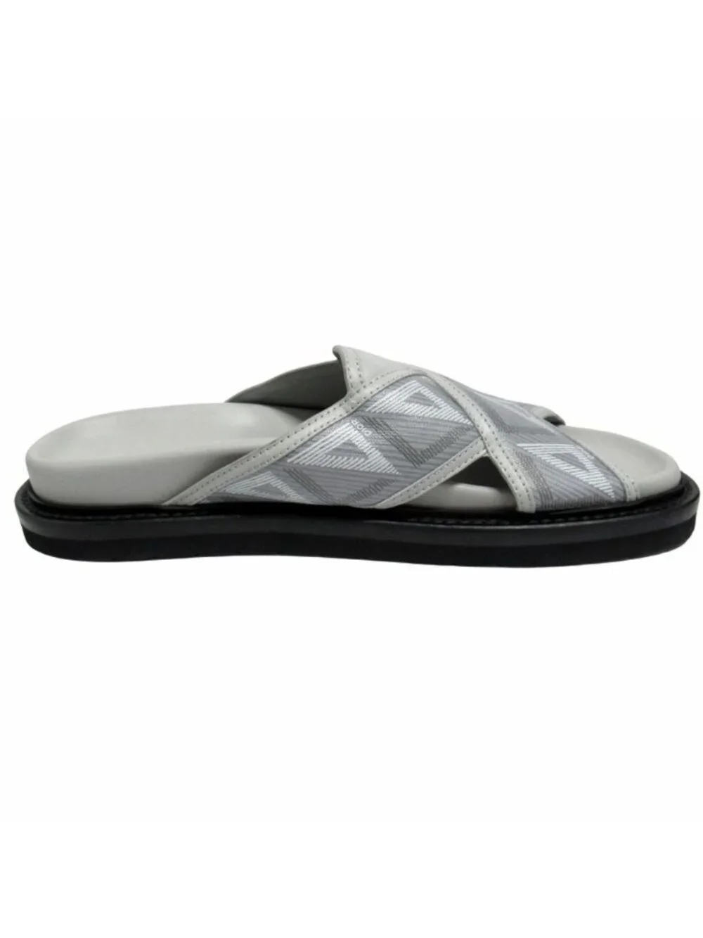 Dior Aqua CD Diamond Leather Sandals Shoes Logo Slide 39 Gray - Picture 2 of 7